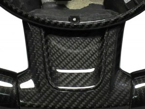 FIAT 500 ABARTH Steering Wheel Lower Center Trim Piece - Carbon Fiber - EU Model - Red Candy